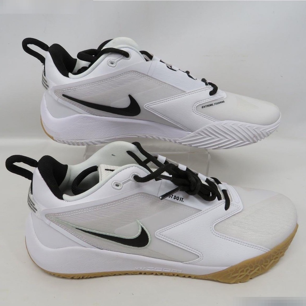 Nike Air Zoom Hyperace 3‎ White/Black Gum Volleyball Shoes FQ7074-101 10.5 - NEW